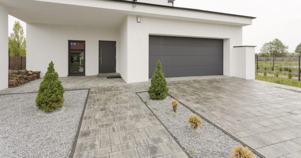 allée de garagé pavé beige