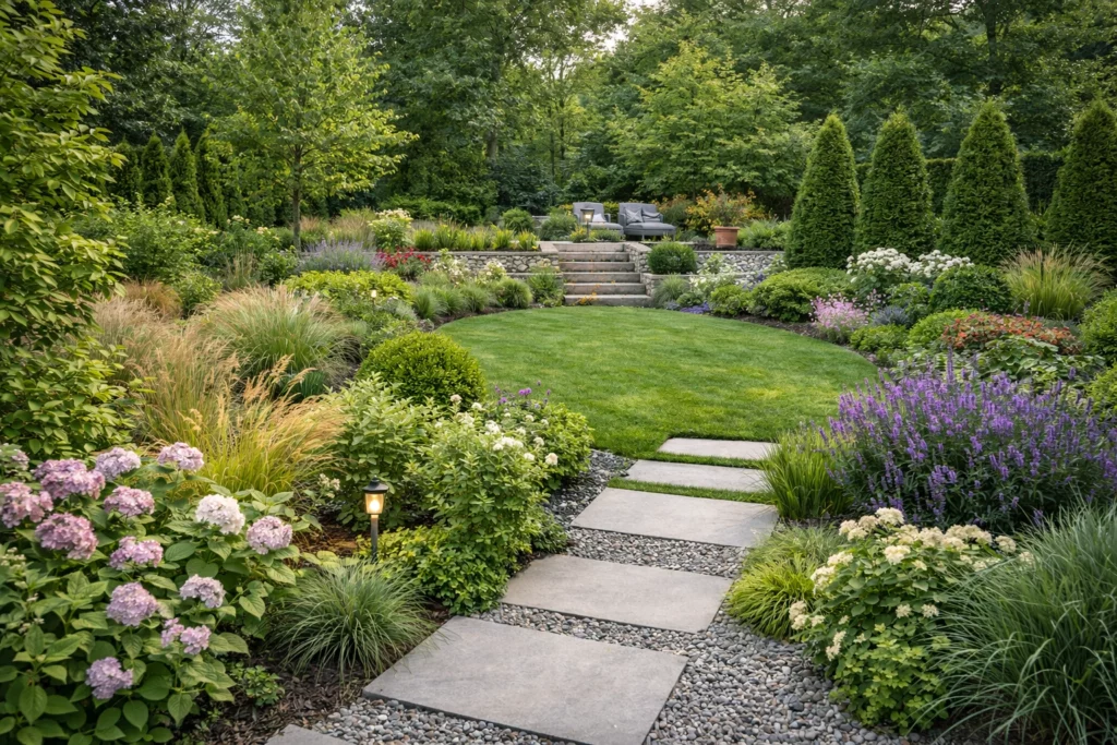 aménagement paysager de jardin